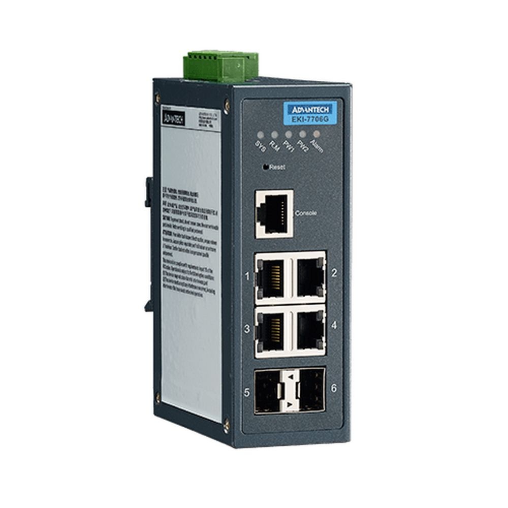 Коммутатор EKI-7706G-2F-AE 4GE+2SFP Gigabit Managed Redundant Industrial Switch Advantech