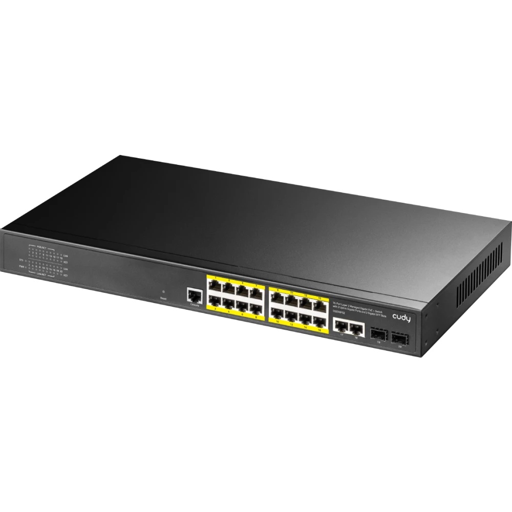 Коммутатор Cudy GS2018PS2-200W (L2) 16x1Гбит/с 2SFP 16PoE+ 200W управляемый
