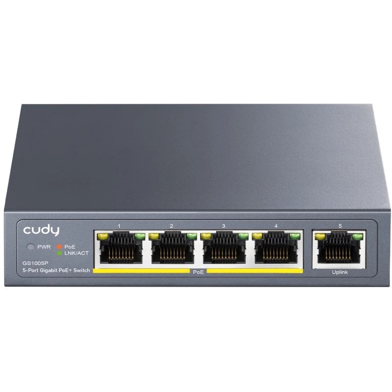 Коммутатор Cudy GS1005P (L2) 5x1Гбит/с 5PoE 60W неуправляемый