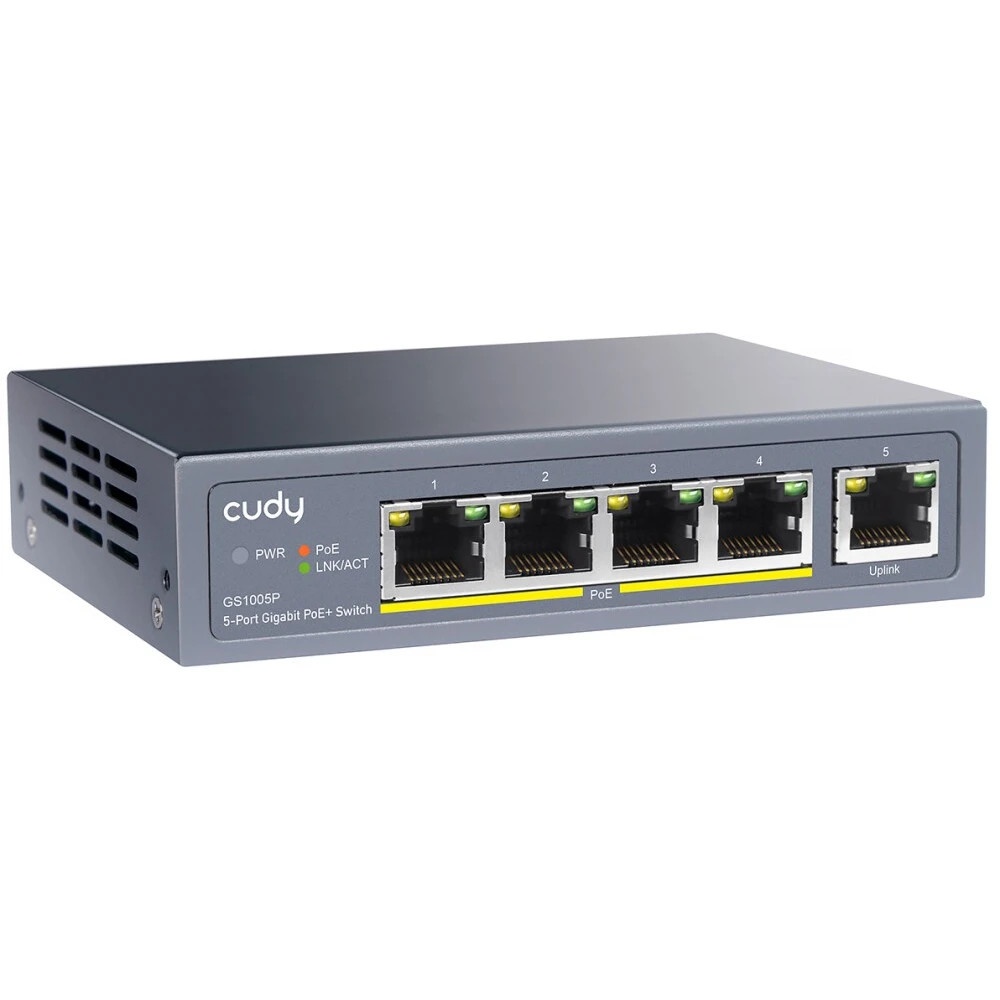 Коммутатор Cudy GS1005P (L2) 5x1Гбит/с 5PoE 60W неуправляемый
