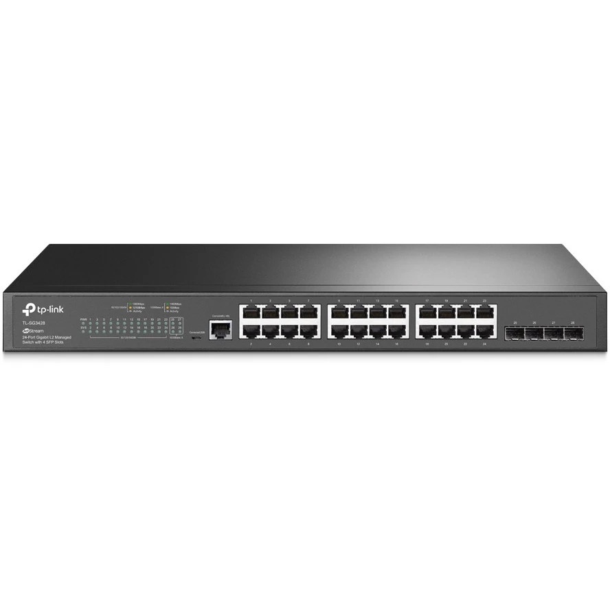 Коммутатор TP-Link JetStream™ 24-port Gigabit L2/L2+ Managed Switch with 4 SFP slots, support SDN co
