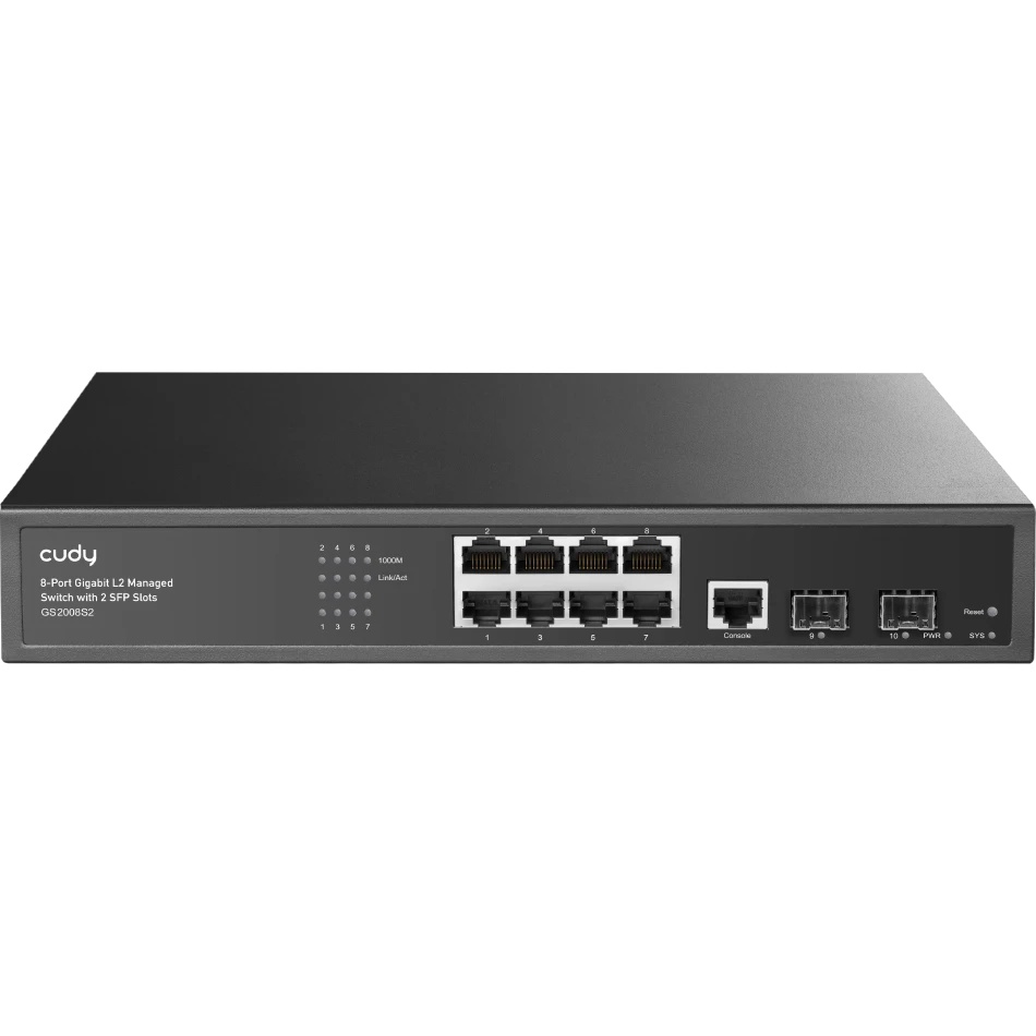 Коммутатор Cudy GS2008S2 (L2) 8x1Гбит/с 2SFP управляемый