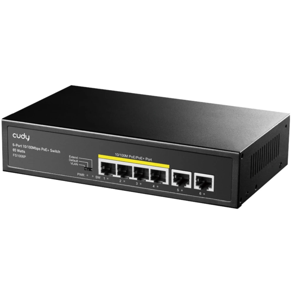 Коммутатор Cudy FS1006P (L2) 6x100Мбит/с 4PoE+ 60W неуправляемый