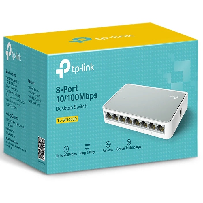 Коммутатор TP-Link SOHO TL-SF1008D Коммутатор 8-port 10/100M mini Desktop Switch, 8 10/100M RJ45 por