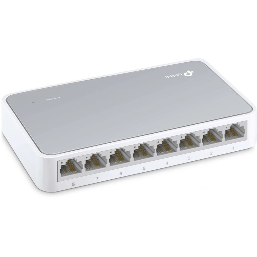 Коммутатор TP-Link SOHO TL-SF1008D Коммутатор 8-port 10/100M mini Desktop Switch, 8 10/100M RJ45 por
