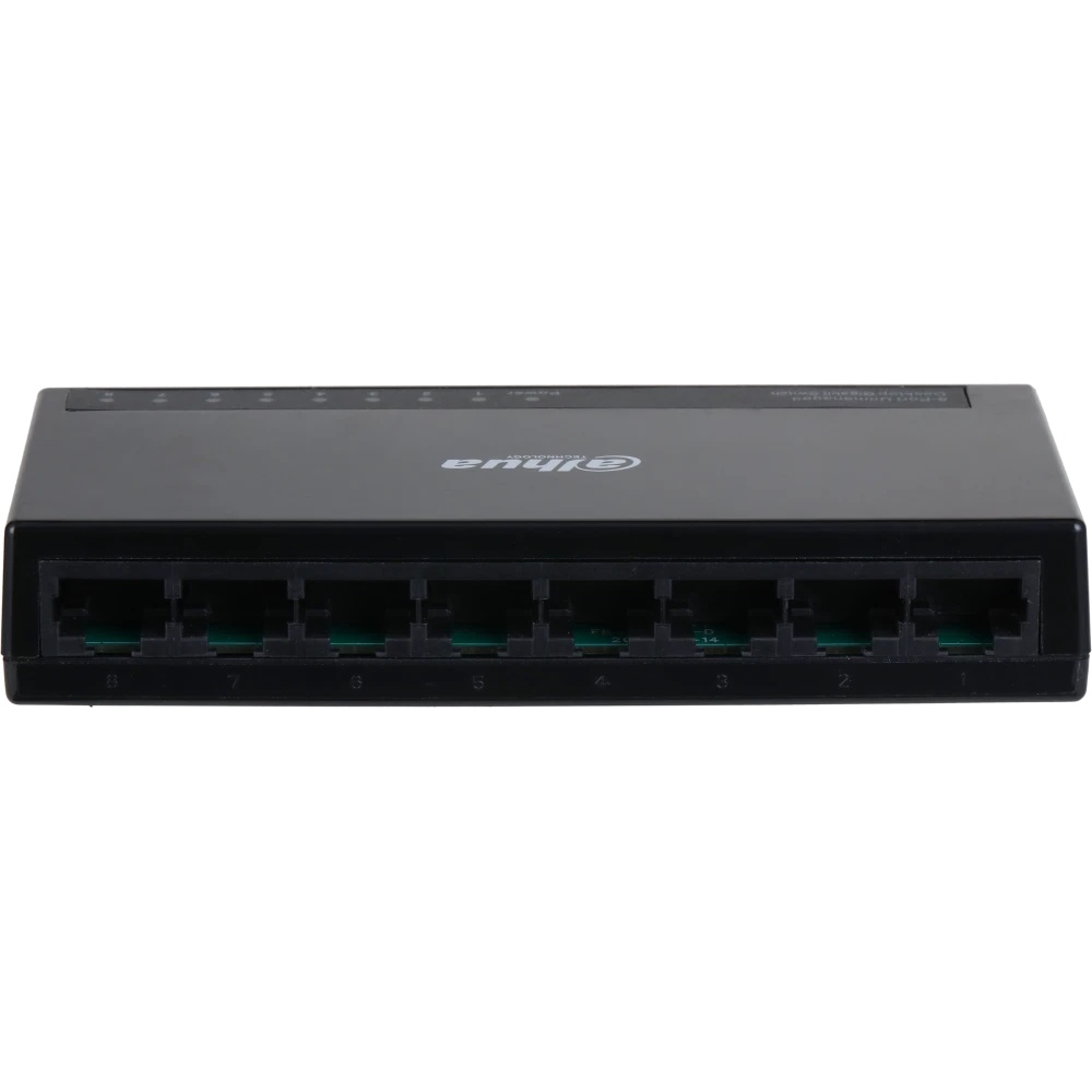 Гигабитный 8-портовый неуправляемый коммутатор DAHUA DH-PFS3008-8GT-L, 8xRJ45 1Gb, коммутаця 16 Гбит