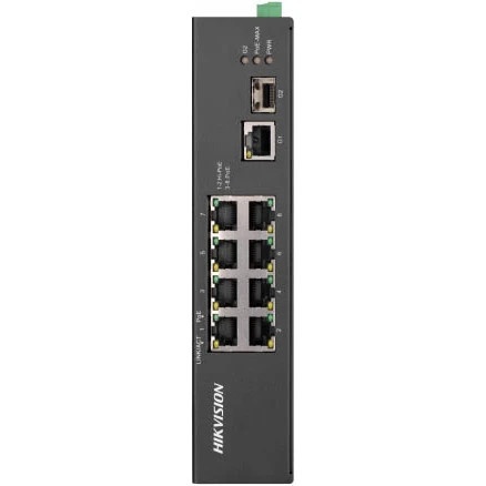 Коммутатор Hikvision DS-3T0310HP-E/HS 8x100Mb 1G 1SFP 6PoE+ 110W неуправляемый