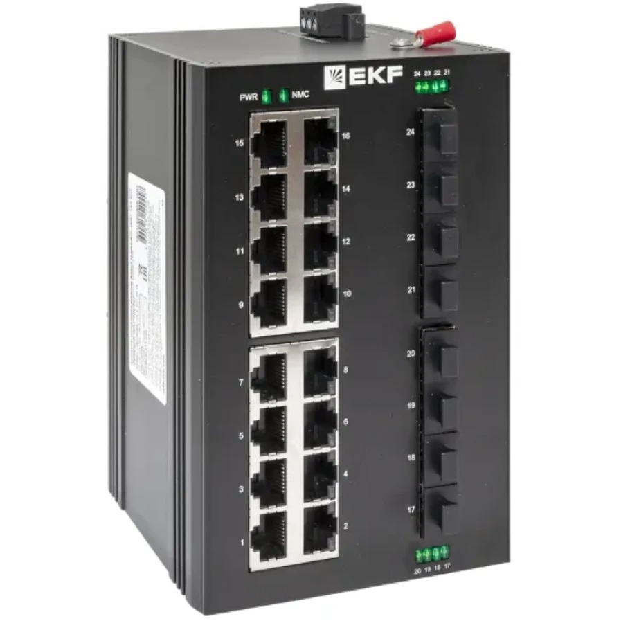 Промышленный неуправляемый коммутатор U-8GX/SFP-16GT, 8 портов 1000Base-X SFP, 16 портов 10/100/1000