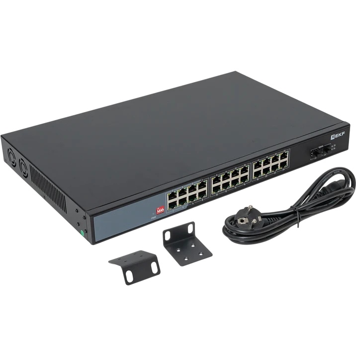 Коммутатор промышленный неуправляемый EKF TSX-U-2GX/SFP-24GTP-R U-2GX/SFP-24GTP-R 2 порта 1000Base-X