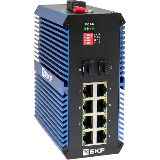 Коммутатор промышленный неуправляемый EKF TSX-U-2GX/SFP-8GTP U-2GX/SFP-8GTP 2 порта 1000Base-X SFP 8