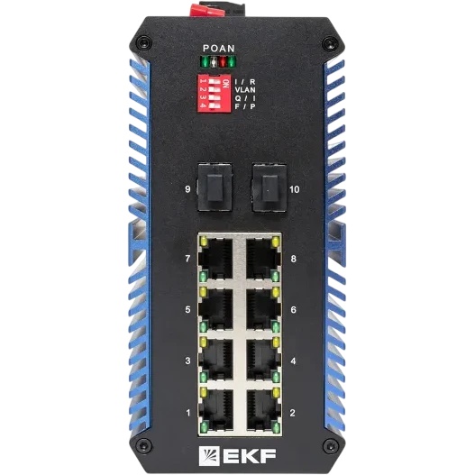 Коммутатор промышленный неуправляемый EKF TSX-U-2GX/SFP-8GTP U-2GX/SFP-8GTP 2 порта 1000Base-X SFP 8