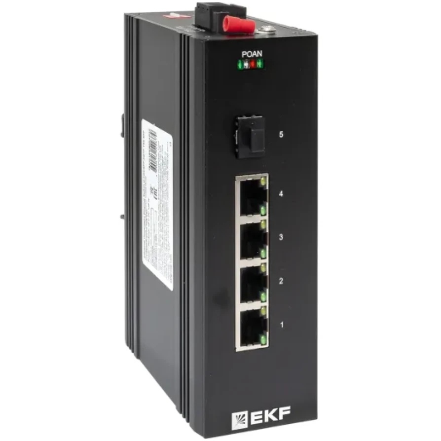 Коммутатор промышленный неуправляемый EKF TSX-U-1GX/SFP-4GTP U-1GX/SFP-4GTP 1 порт 1000Base-X SFP 4