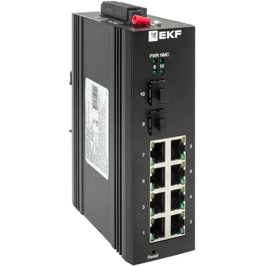 Коммутатор промышленный управляемый EKF TSX-ML2-2GX/SFP-8GT уровня L2 2 порта Base-X SFP 8 портов /0