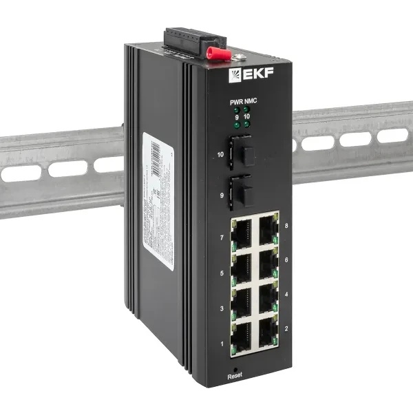 Коммутатор промышленный управляемый EKF TSX-ML2-2GX/SFP-8GT уровня L2 2 порта Base-X SFP 8 портов /0