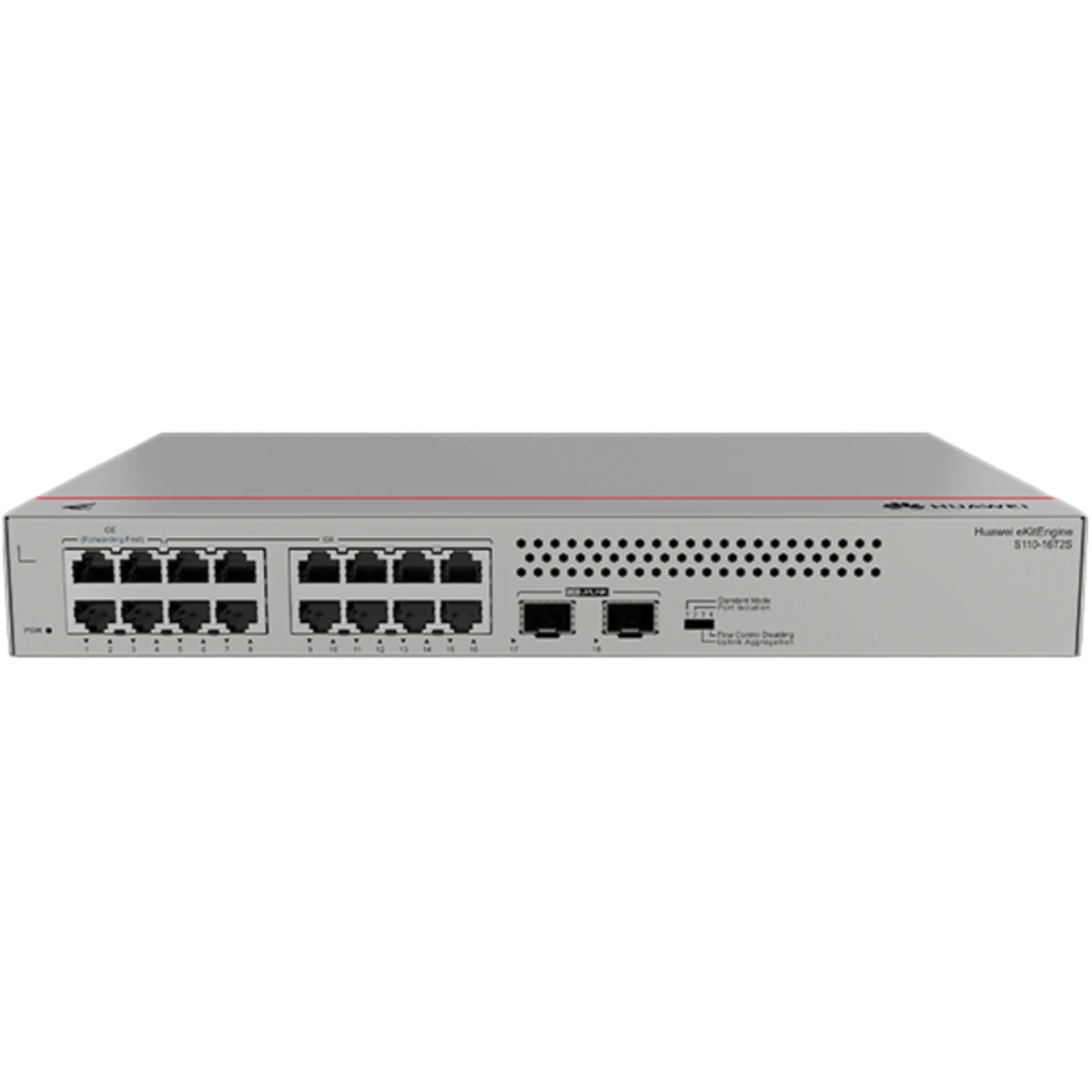 Коммутатор HUAWEI S110-16T2S (16*10/100/1000BASE-T ports, 2*GE SFP ports, built-in AC power, fanless