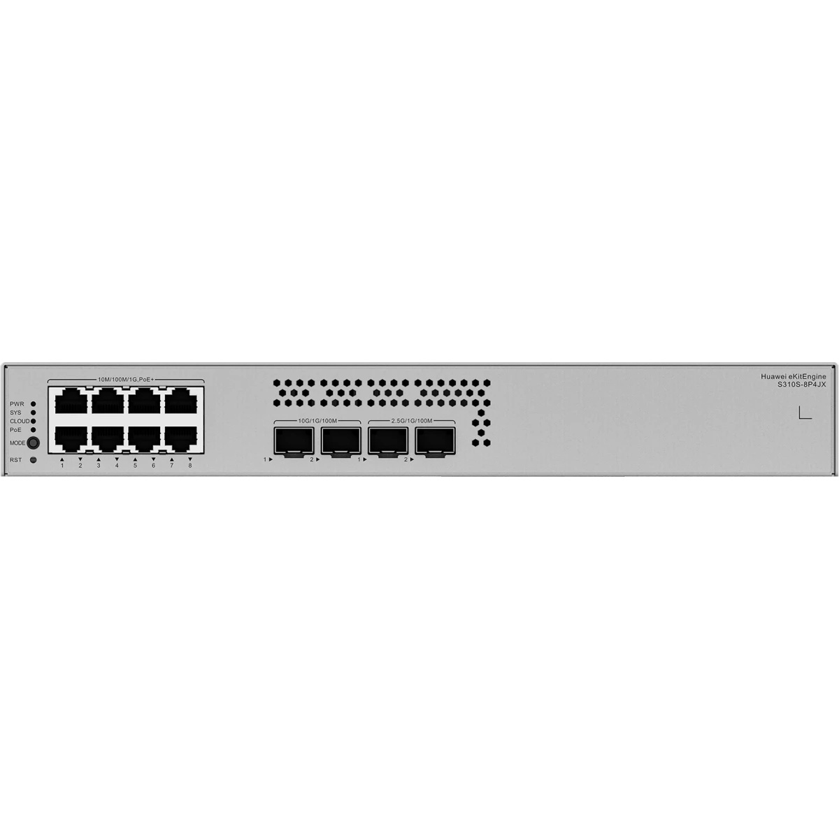 Коммутатор HUAWEI S310S-8P4JX (L2+, 8*10/100/1000BASE-T ports (128 W PoE+), 2*10GE SFP+ ports, 2*2.5