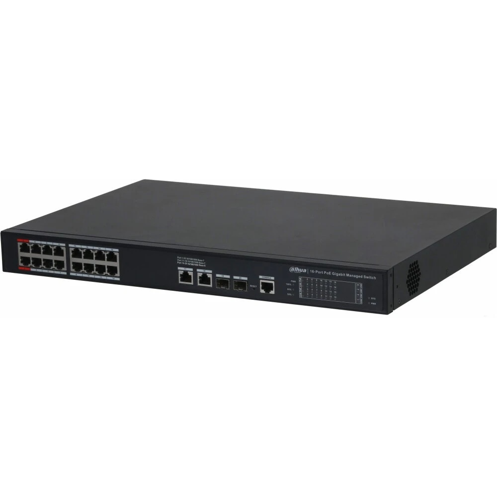Коммутатор Dahua DH-S4220-16GT-190 (L2) 16x1Гбит/с 2SFP 16PoE 190W управляемый