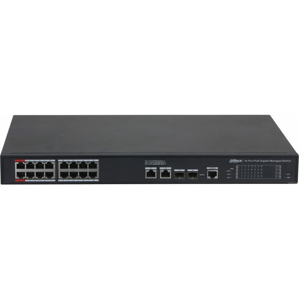 Коммутатор Dahua DH-S4220-16GT-190 (L2) 16x1Гбит/с 2SFP 16PoE 190W управляемый