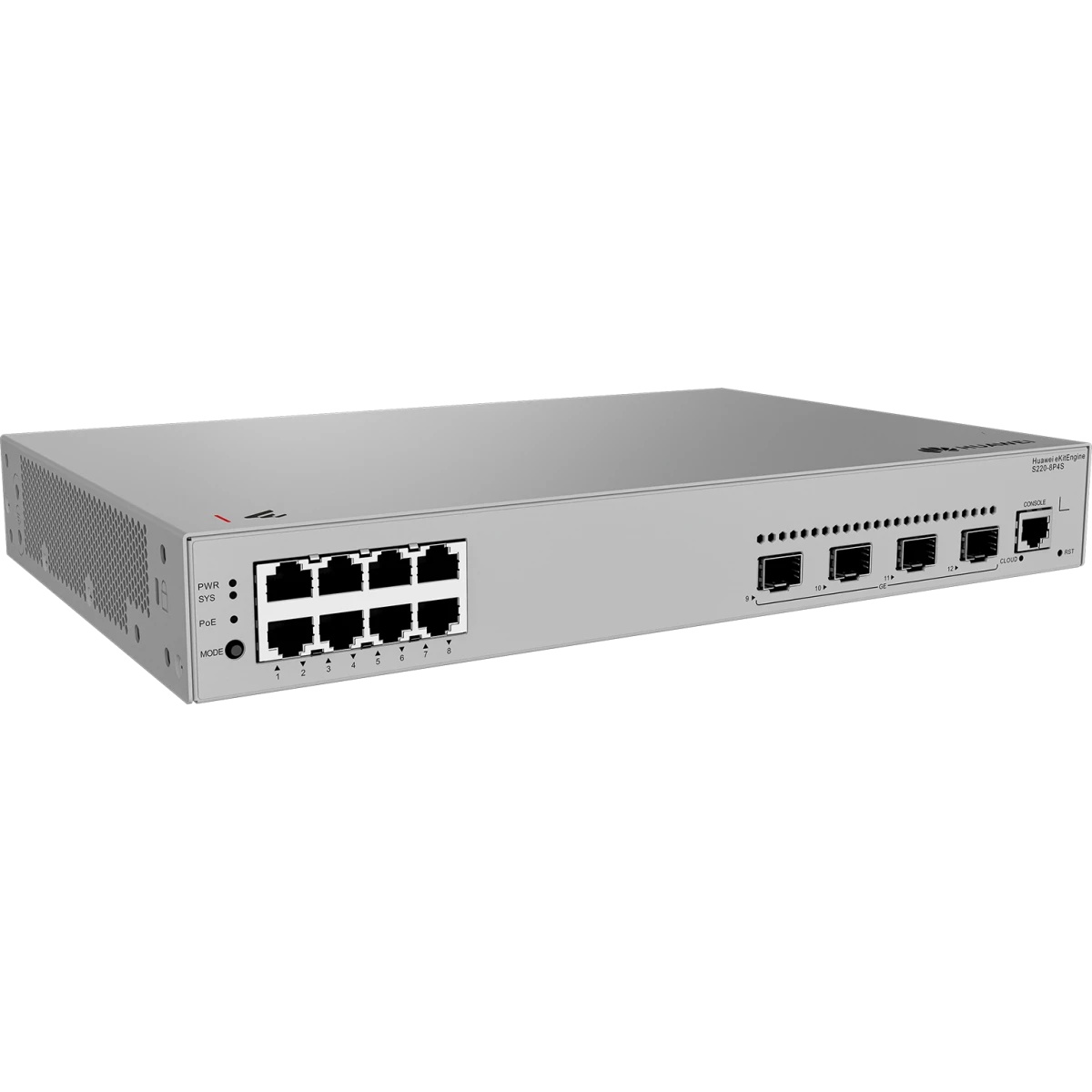Коммутатор HUAWEI S220-8P4S  8*10/100/1000BASE-T ports(125W PoE+),4*GE коммутатор с SFP портами