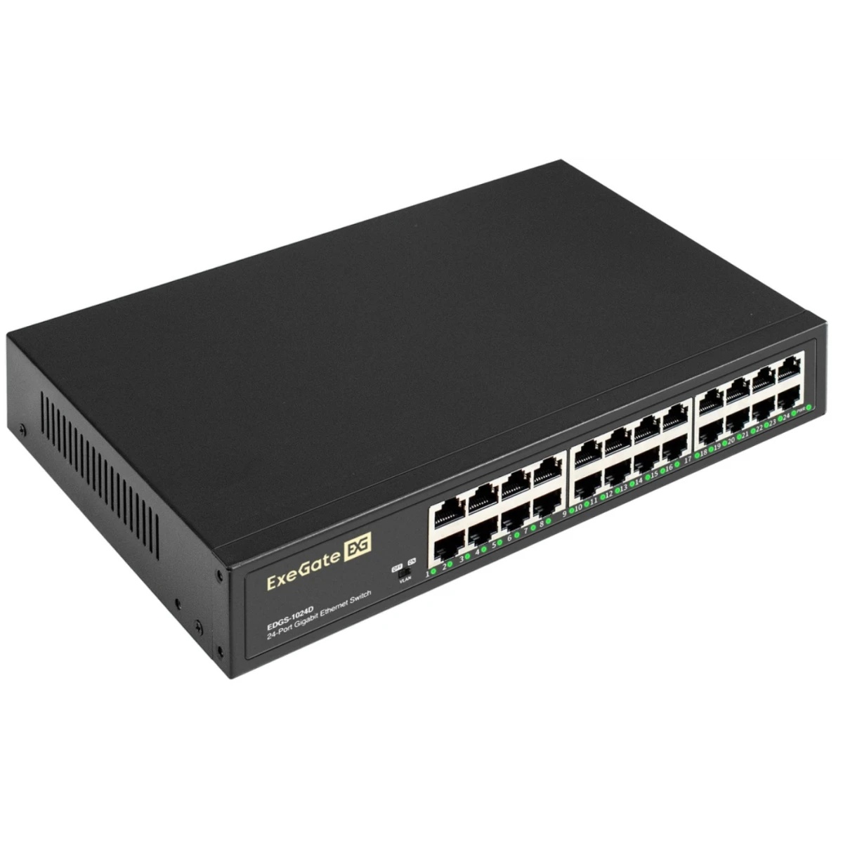 Коммутатор неуправляемый ExeGate EDGS-1024D (24-портовый гигабитный UTP 10/100/1000 Base-T, металлич