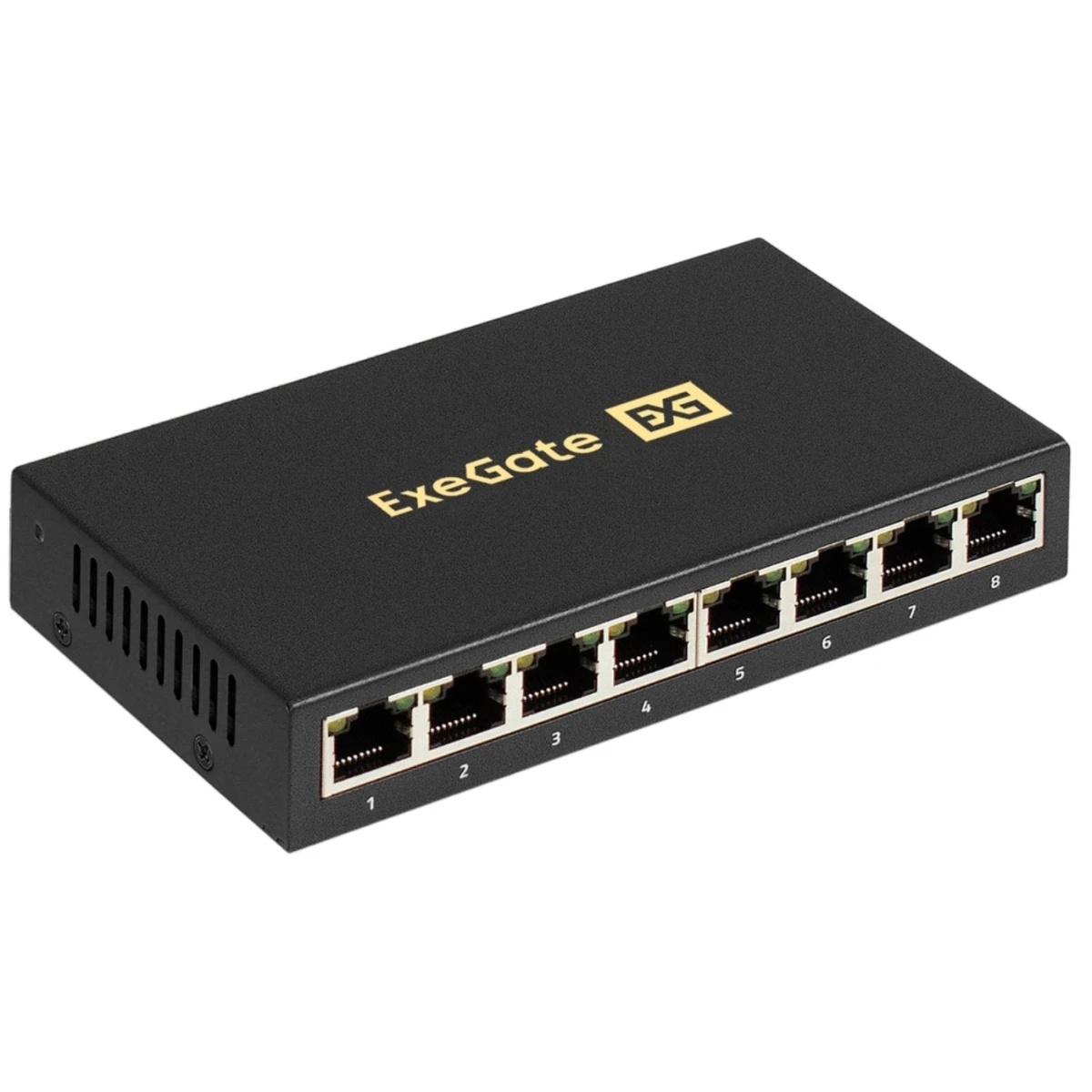 Коммутатор неуправляемый ExeGate EDGS-1008D (8-портовый гигабитный UTP 10/100/1000 Base-T, металличе