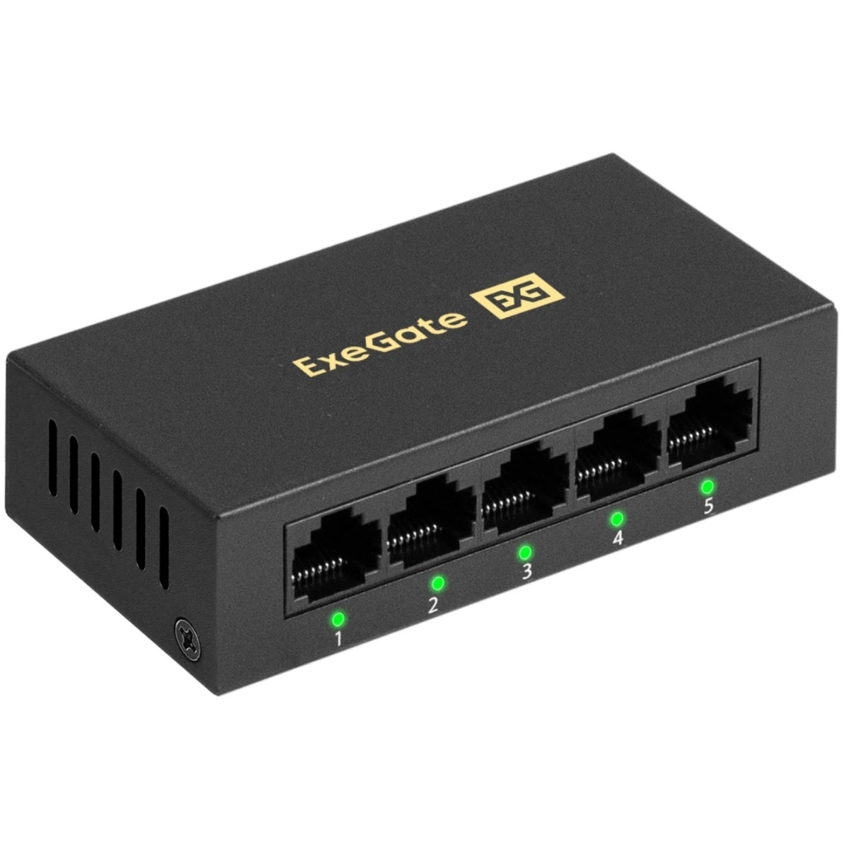 Коммутатор неуправляемый ExeGate EDES-1005D (5-портовый UTP 10/100Mbps, металлический корпус, с функ