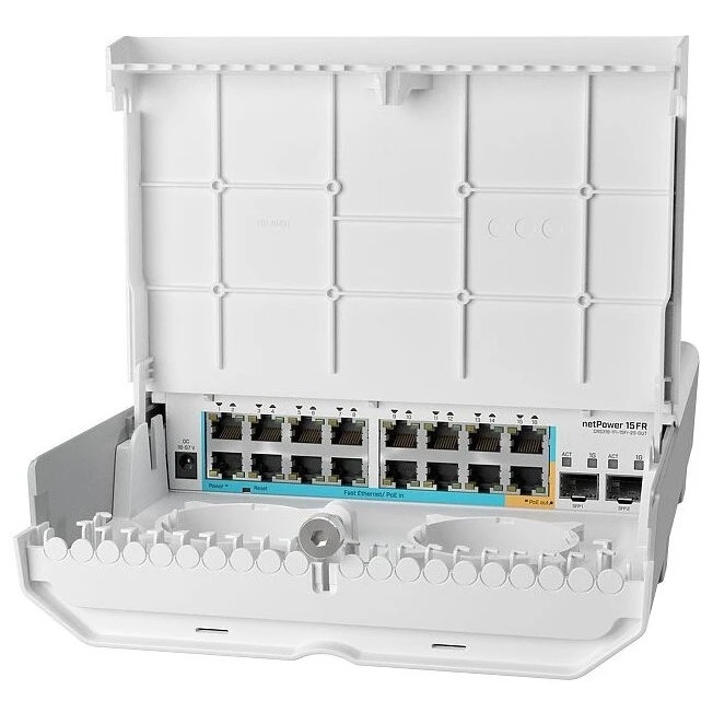 Коммутатор MikroTik netPower 15FR with 800MHz CPU, 256MB RAM, 16 x 10/100Mbps Ethernet ports (15 wit