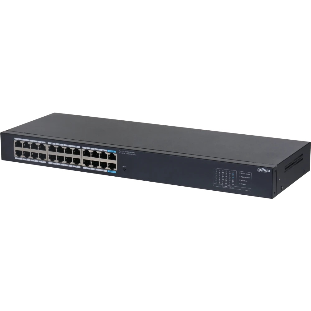 Гигабитный 24-портовый неуправляемый коммутатор DAHUA DH-SG1024 22xRJ45 1Gb, 2xRJ45 1Gb uplink, комм