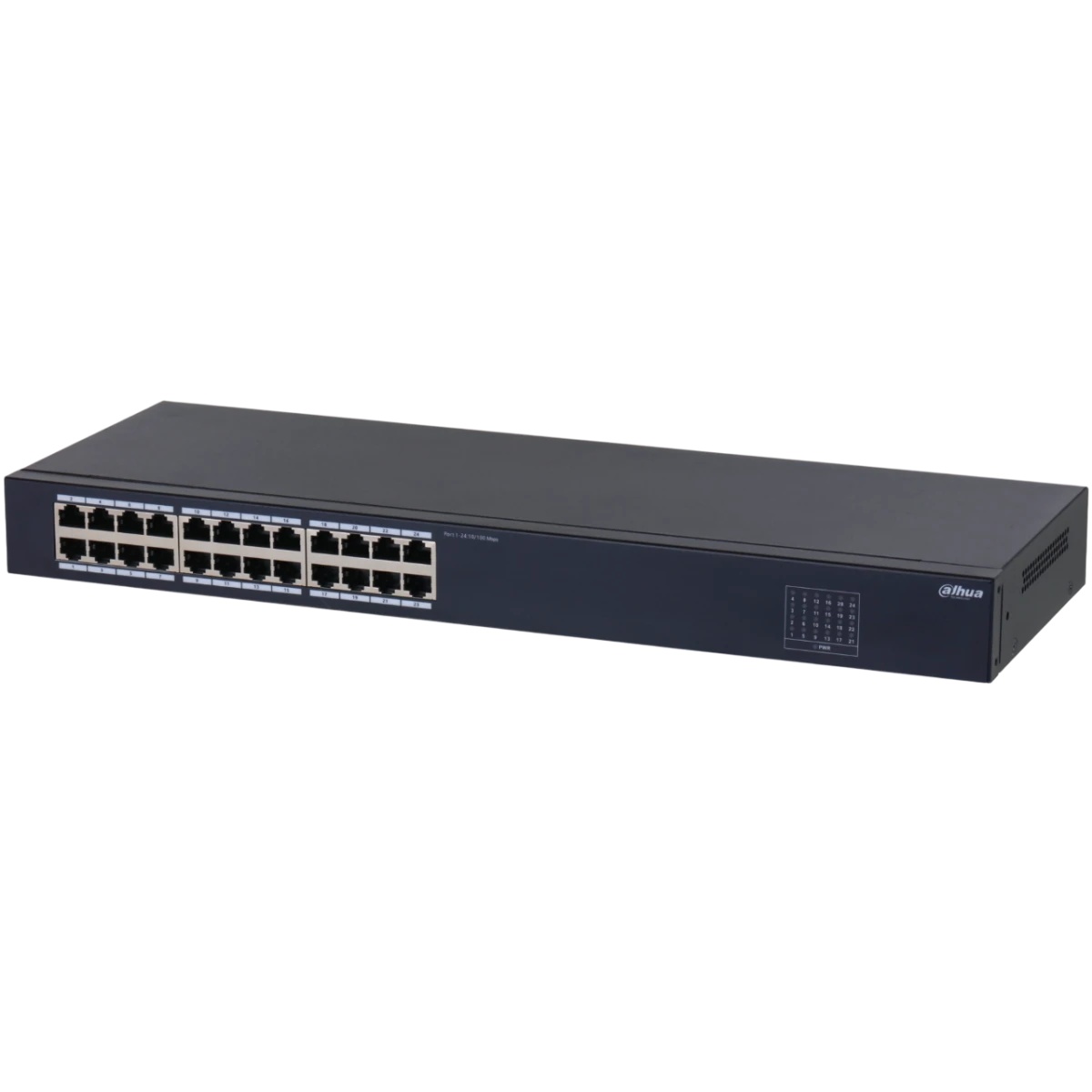 Неуправляемый 24-портовый коммутатор DAHUA DH-SF1024 24xRJ45 100Mb, коммутация 4.8 Гбит/с, MAC-табли