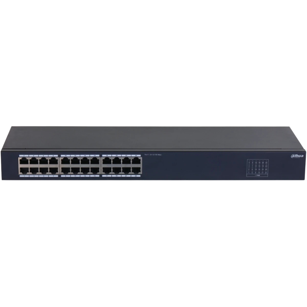 Неуправляемый 24-портовый коммутатор DAHUA DH-SF1024 24xRJ45 100Mb, коммутация 4.8 Гбит/с, MAC-табли