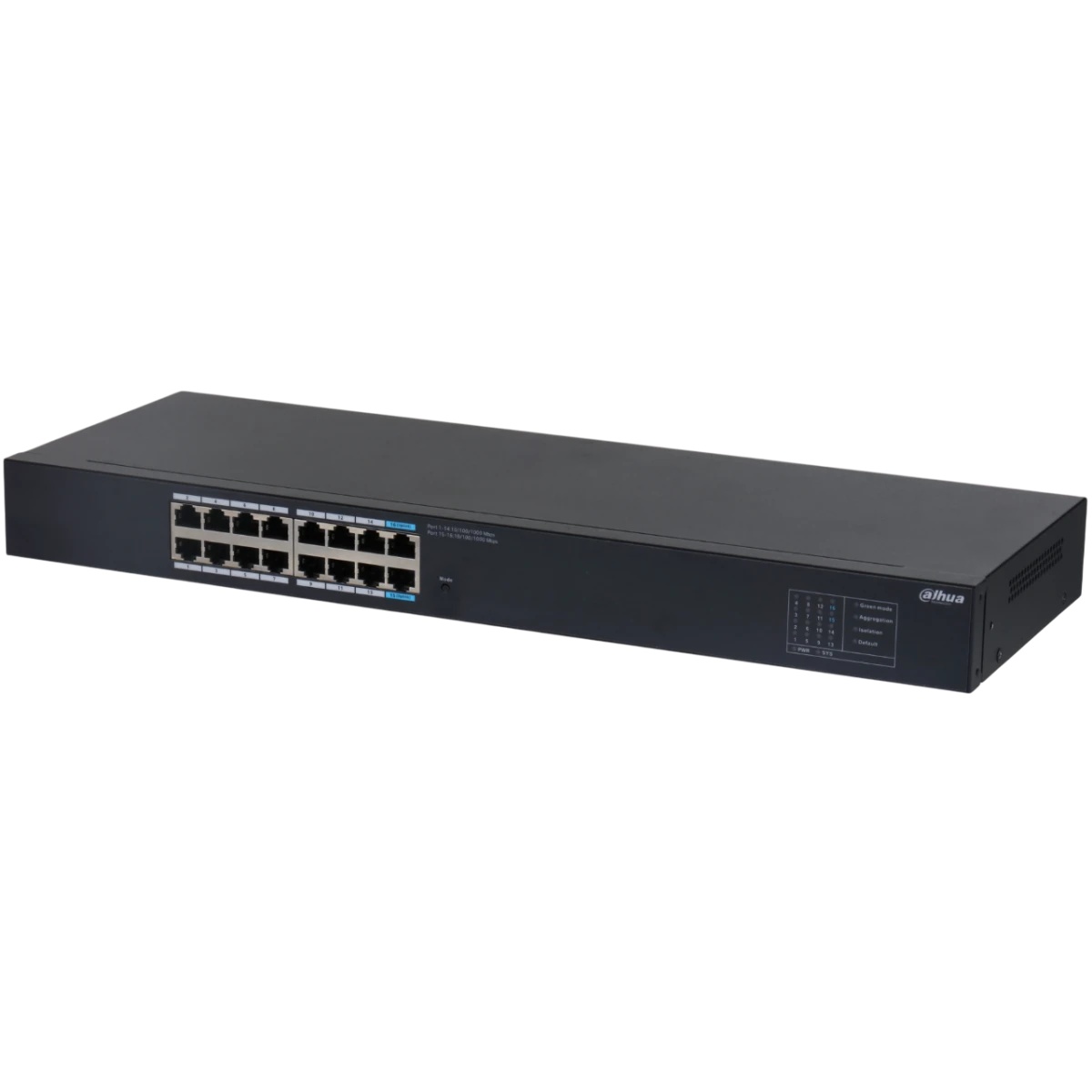 Гигабитный 16-портовый неуправляемый коммутатор DAHUA DH-SG1016 16xRJ45 1Gb, коммутация 32 Гбит/с, M