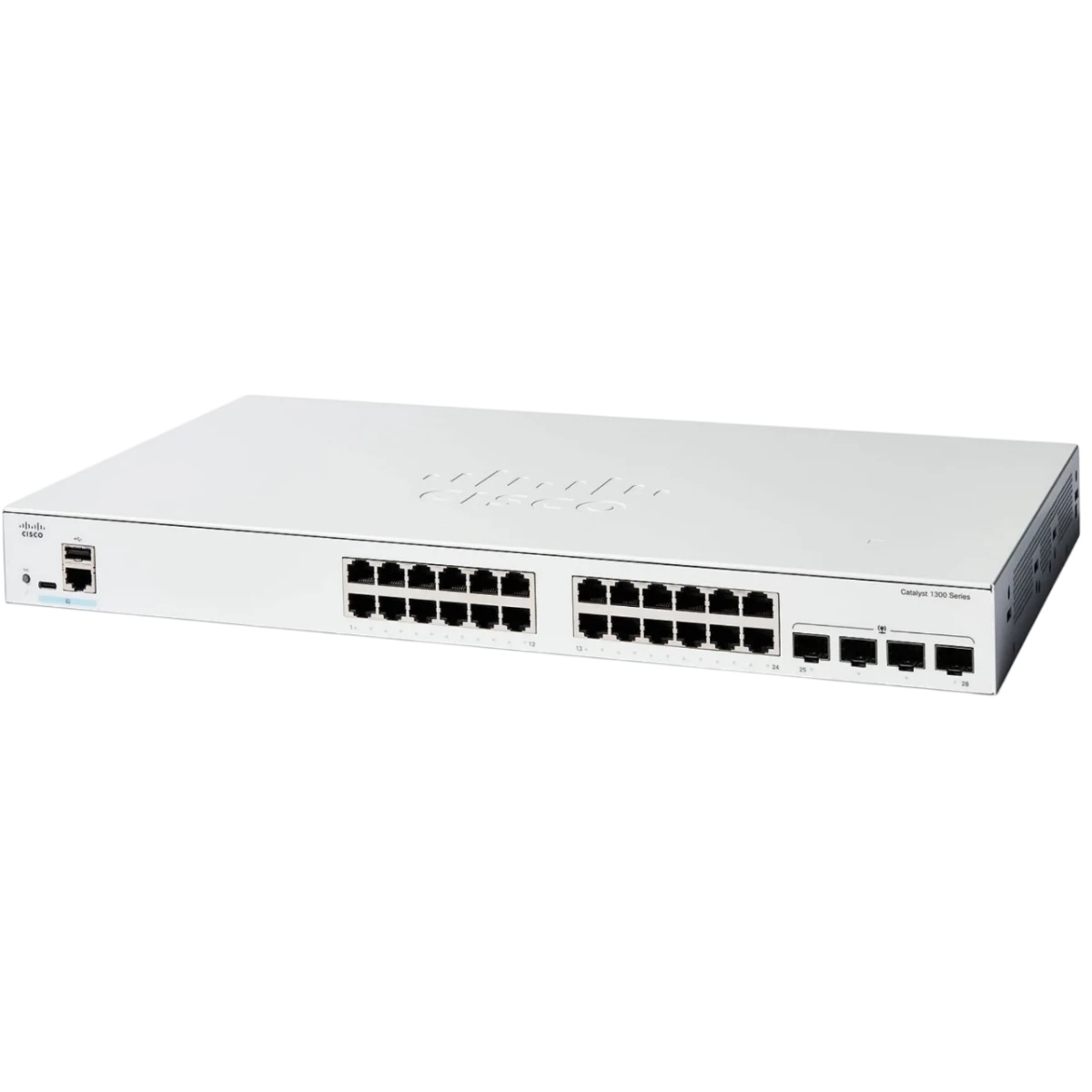 Коммутатор CISCO Catalyst 1300 24x 10/100/1000 Ethernet ports RJ-45, 4x 10G SFP+ uplinks, Fanless, C