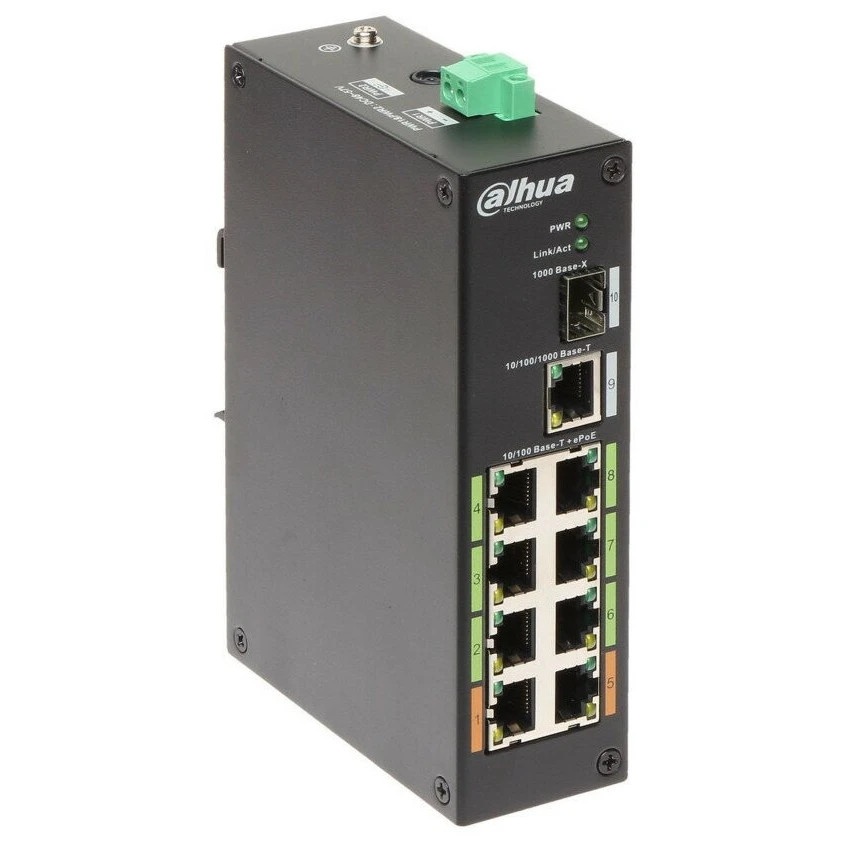 Коммутатор Dahua DH-LR2110-8ET-120 8-портовый ePoE