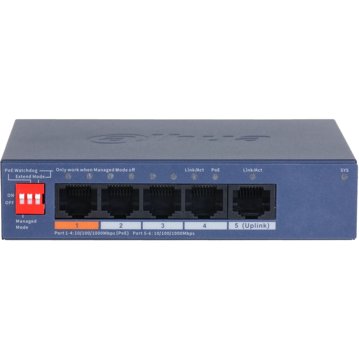 Коммутатор DAHUA DH-CS4005-4GT-60 4-портовый гигабитный PoE с функцией облачного управления, 4 RJ45