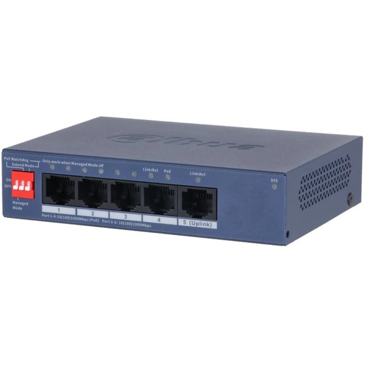 Коммутатор DAHUA DH-CS4005-4GT-36 4-портовый гигабитный PoE с функцией облачного управления, 4xRJ45