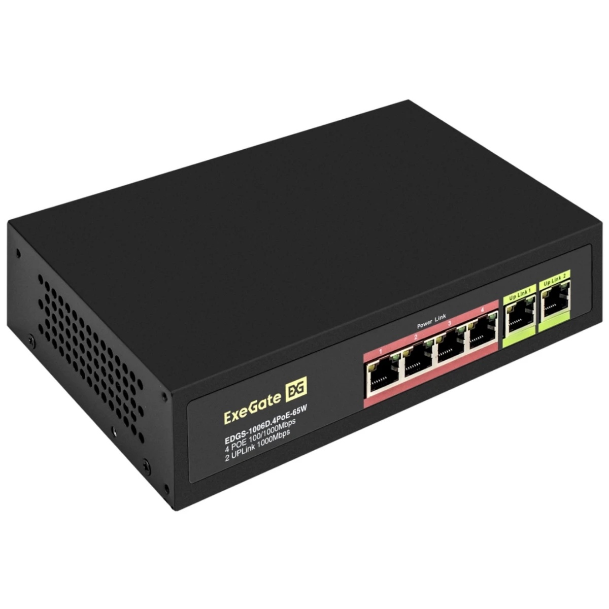 Коммутатор неуправляемый ExeGate EDGS-1006D.4PoE-65W (6-портовый гигабитный UTP 10/100/1000 Base-T:
