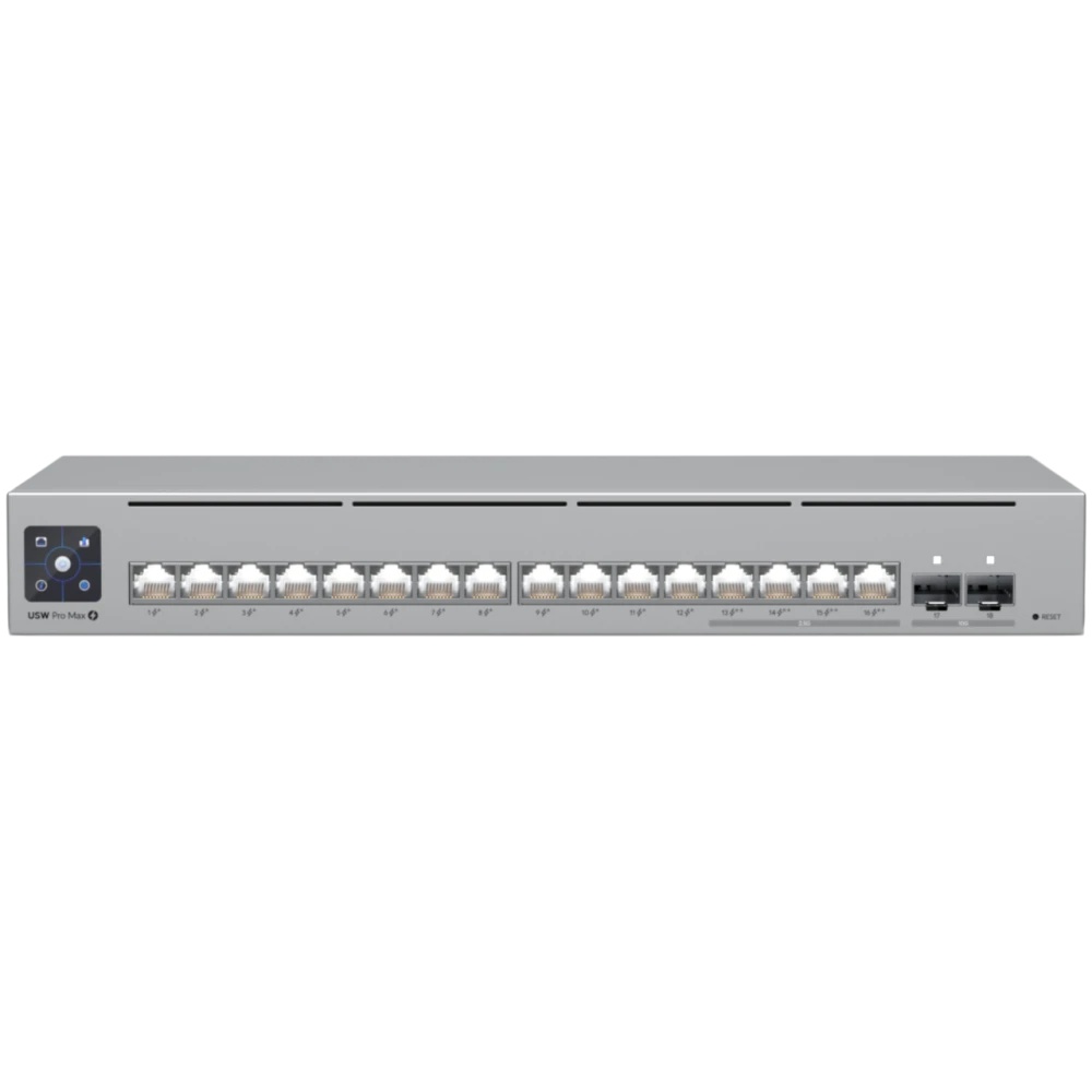 Коммутатор Ubiquiti UniFi Switch Pro Max 16 PoE PoE-коммутатор в стойку, 4х 2.5G RJ45, 12х 1G RJ45,