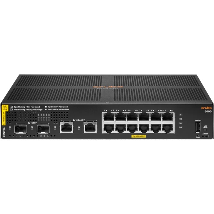 Коммутатор HPE Aruba 6000 R8N89A#ABB 2SFP 12PoE 139W управляемый