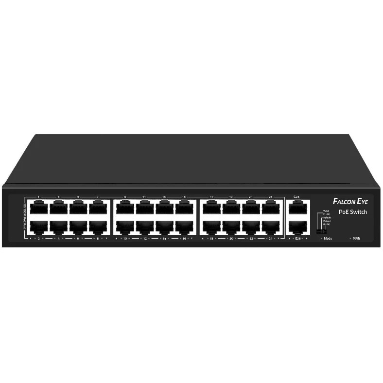 Коммутатор Falcon Eye FE-24FPG2 00-00330355 24x100Мбит/с 2x1Гбит/с 24PoE