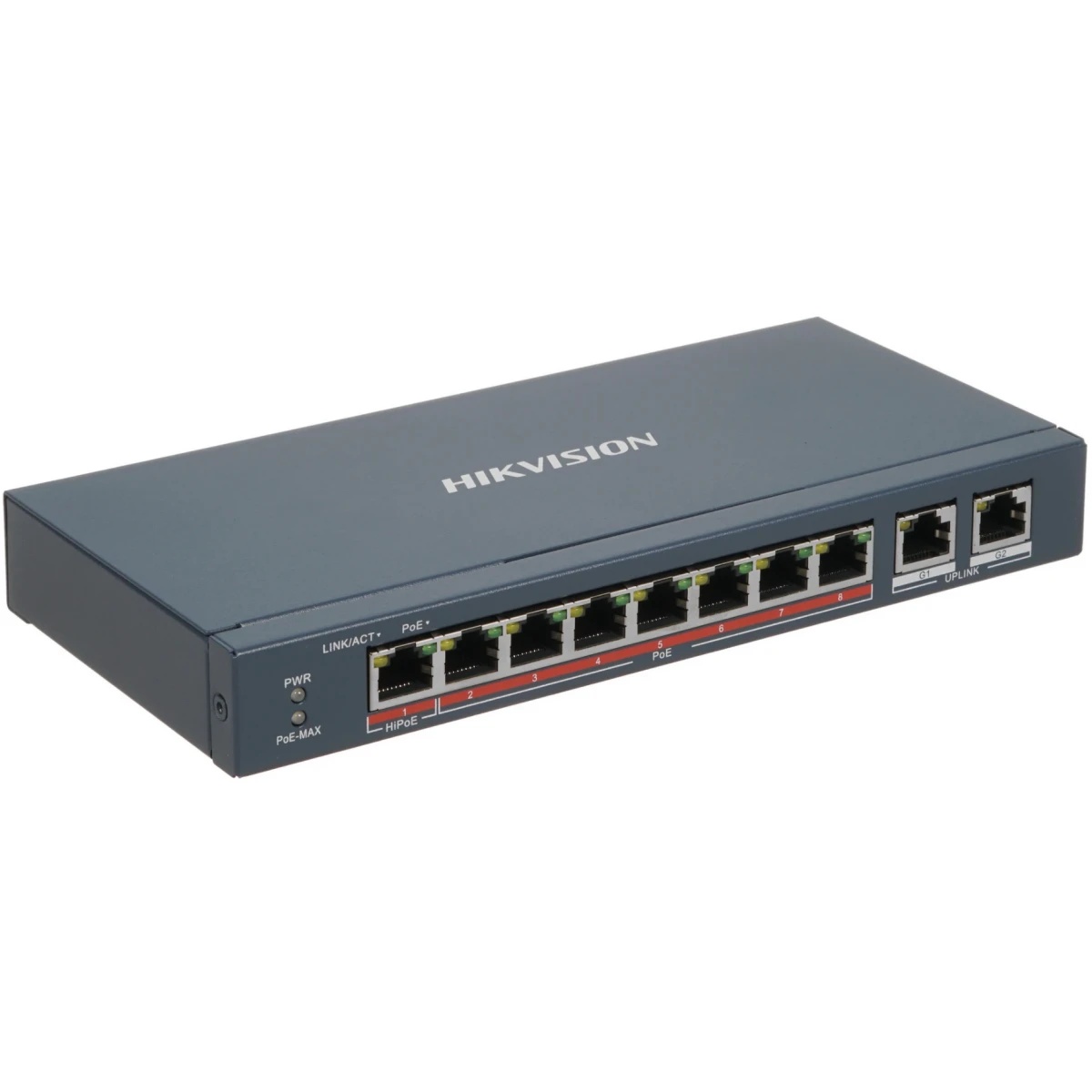 Коммутатор HIKVISION DS-3E0310HP-E, 7 портов PoE , 1 порт HiPoe