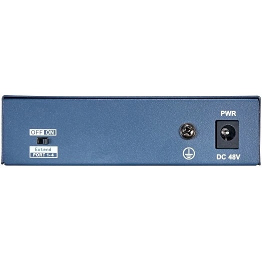 Коммутатор Hikvision DS-3E0105P-E(B) 4 RJ45 100M PoE с грозозащитой 6кВ, 2 порт с высоким приоритето