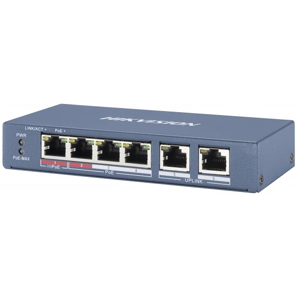 Коммутатор Hikvision DS-3E0106HP-E