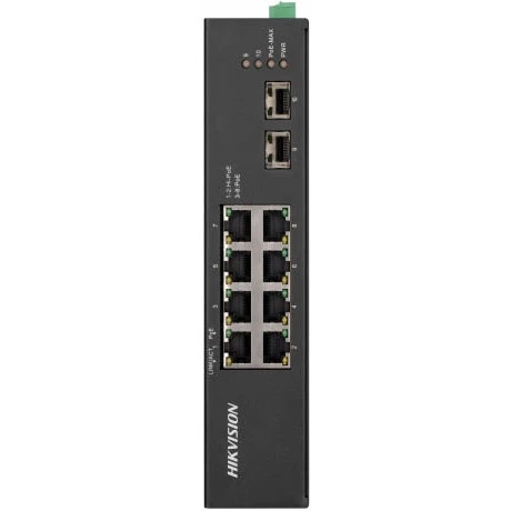 Коммутатор Hikvision DS-3T0510HP-E/HS 8G 2SFP 6PoE+ 110W неуправляемый