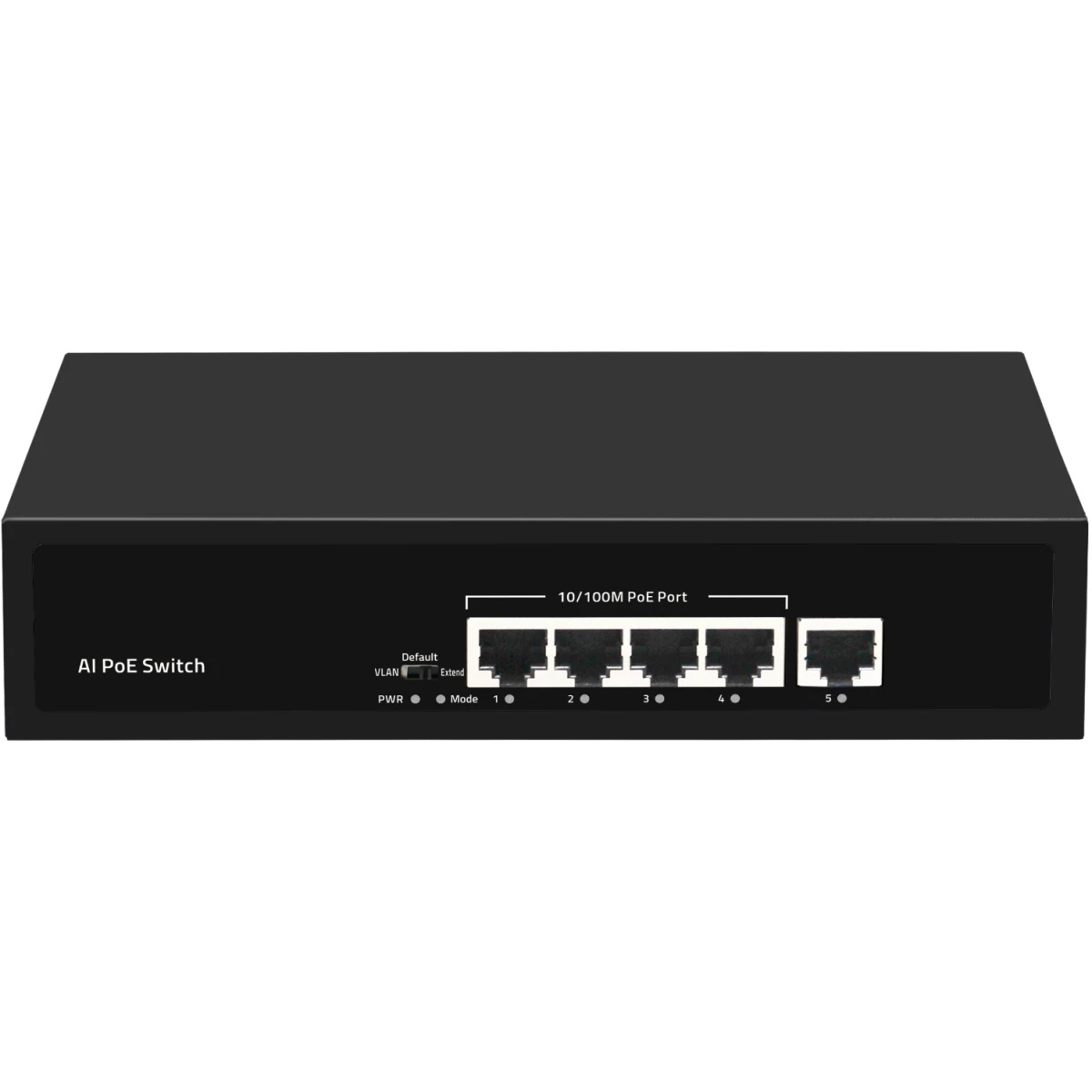 Коммутатор неуправляемый 4 PoE (802.3af) порта 10/100Мбит/с до 250 метров cat6 1Upl 60W GIGALINK GL-