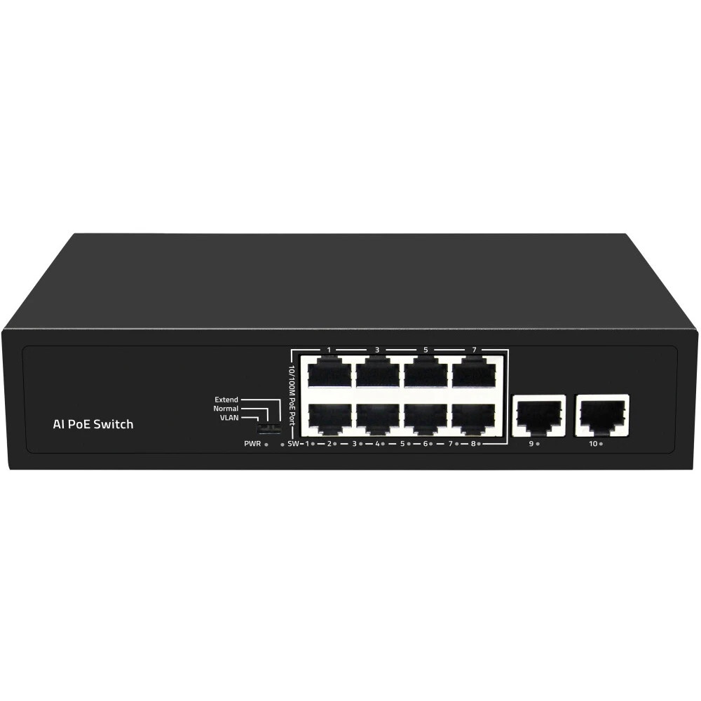 Коммутатор GIGALINK GL-SW-F005-08P - неуправляемый, 8 PoE (802.3af) порта 10/100Мбит/с до 250 метров