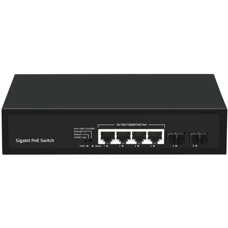 Коммутатор GIGALINK GL-SW-G005-04P(BT) - неуправляемый, 4 PoE (802.3af/at/BT) порта 10/100/1000Мбит/