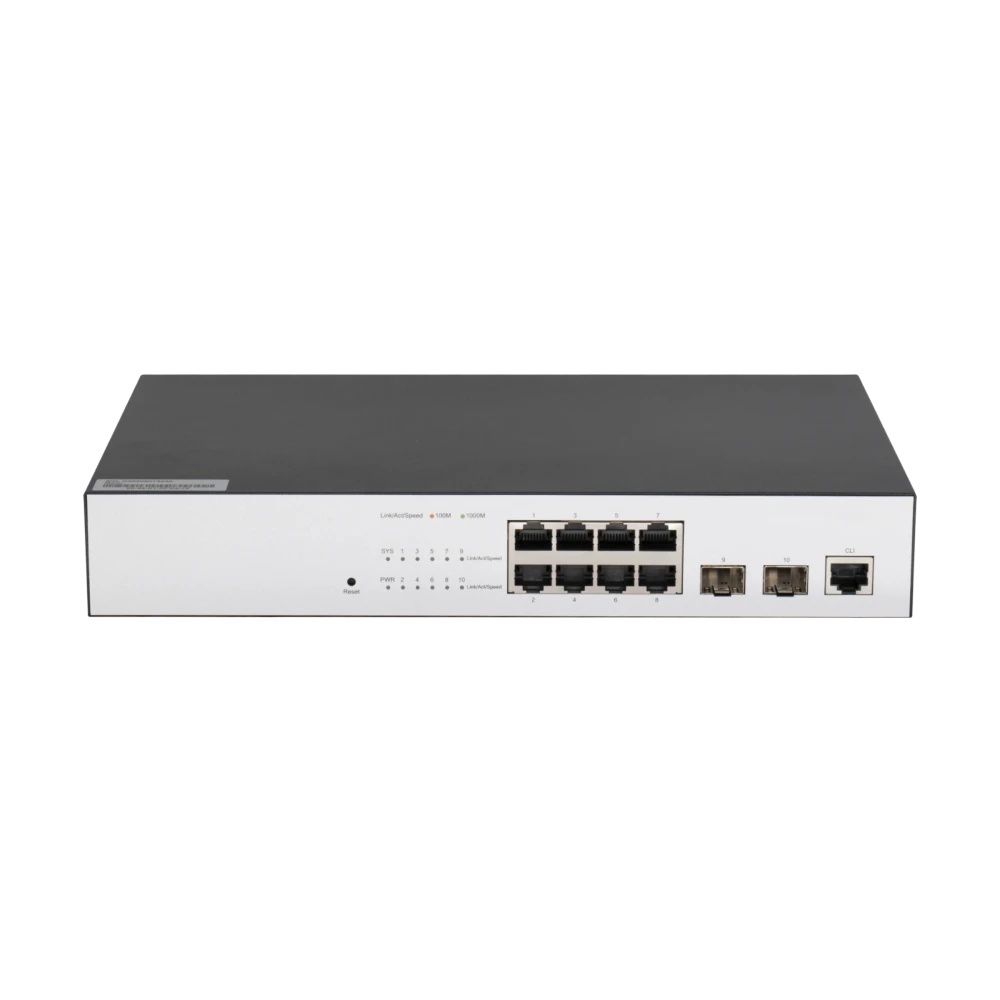 Коммутатор управляемый GIGALINK GL-SW-G201-10 - L2, 8 10/100/1000Мб/с BASE-T, 2 SFP 1000 Мб/с Base-X