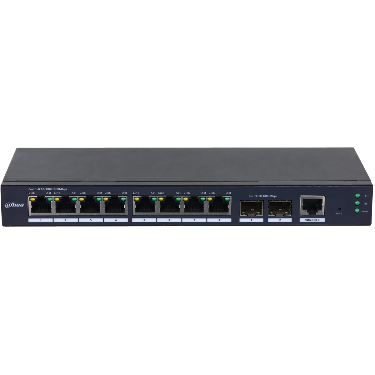 Коммутатор Dahua 10-Port Managed Gigabit Non-PoE Switch, Metal case