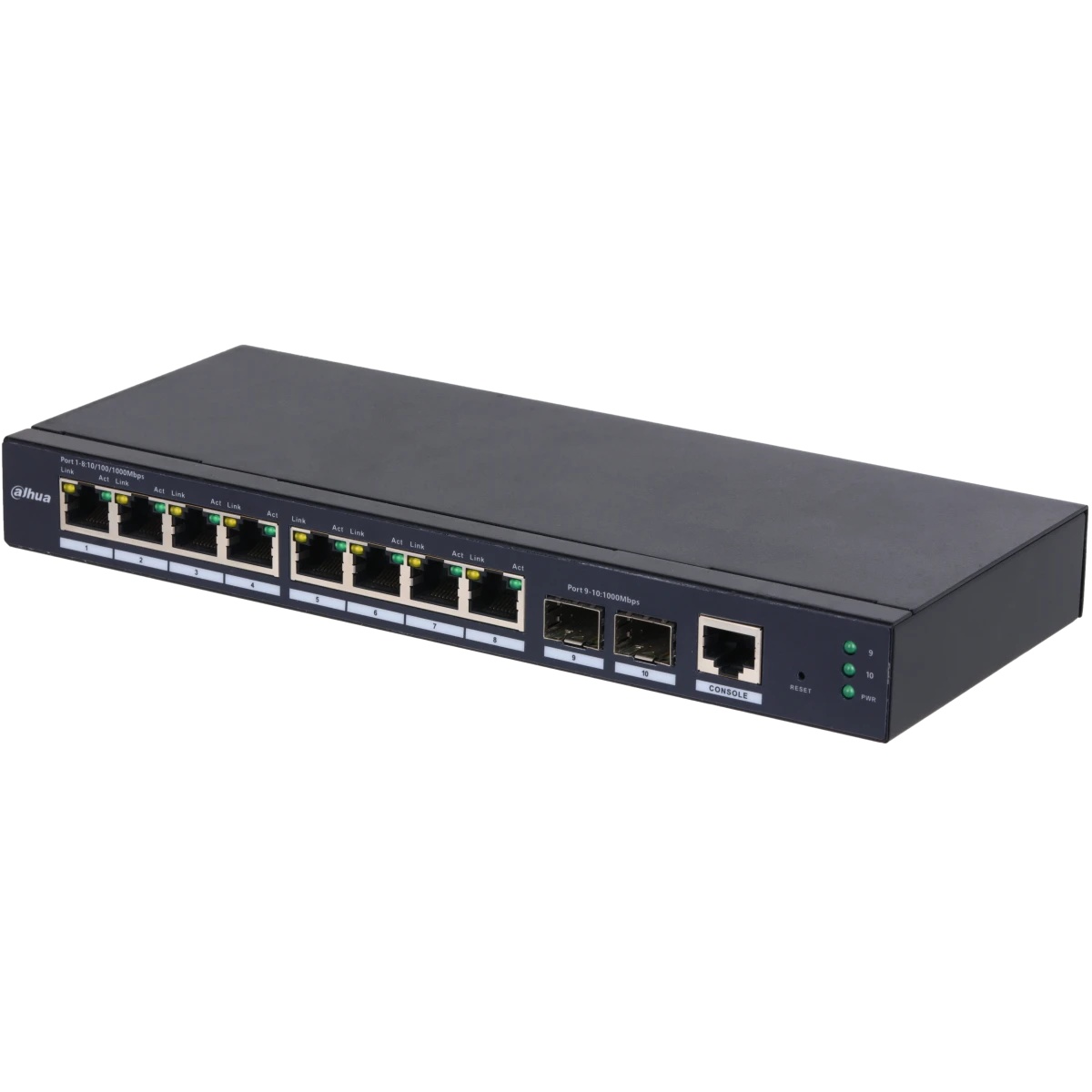 Коммутатор Dahua 10-Port Managed Gigabit Non-PoE Switch, Metal case