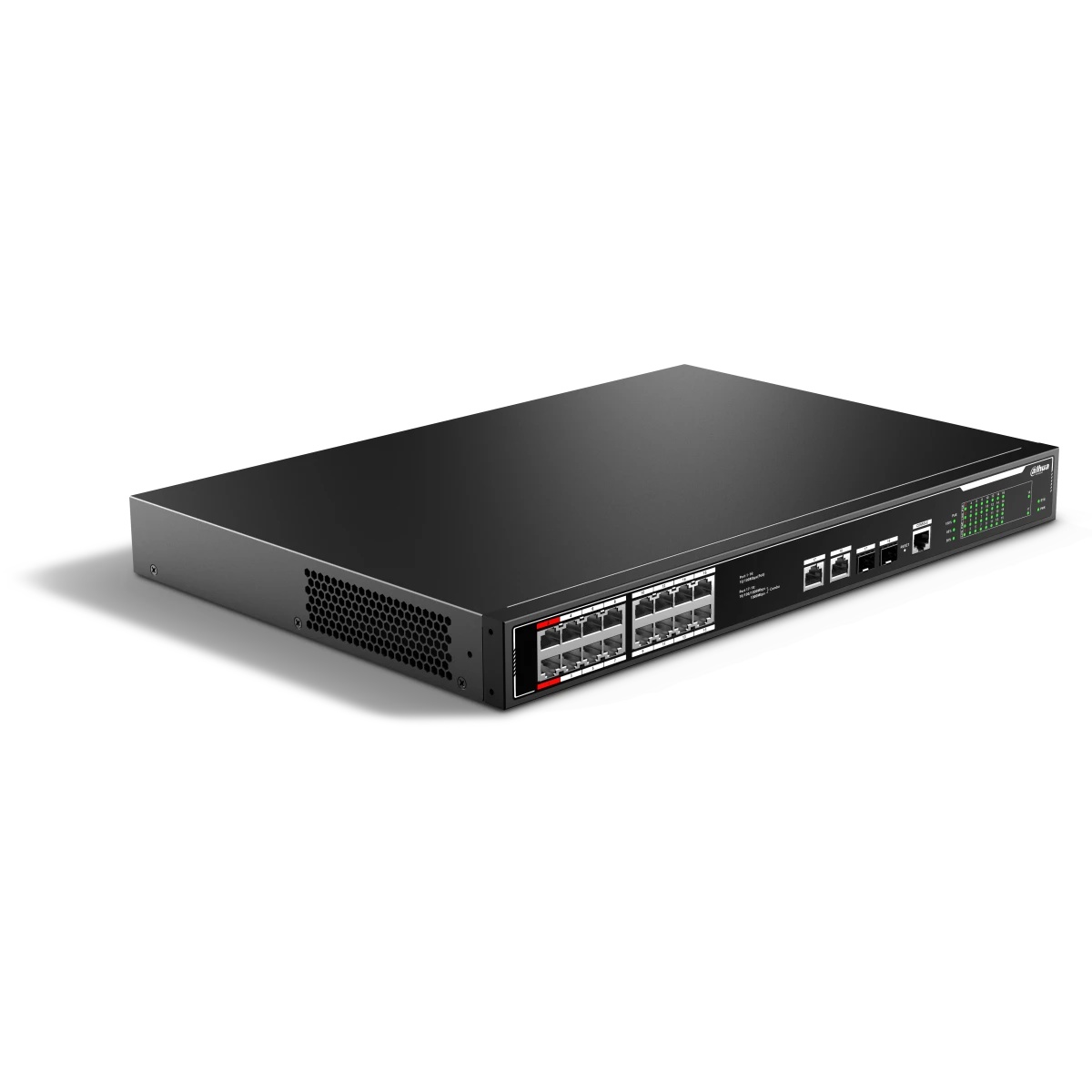 Коммутатор Dahua 18-Port Managed 10/100M RJ45 16-port PoE Switch, 190W, Metal case